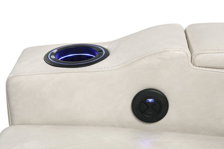 Topgun Ivory Power Recliner with Bluetooth Speaker and Led Light from Happy Homes - Luna Furniture