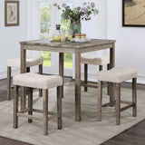 Torrean Gray/Beige 5 Pc. Counter Ht. Set from Furniture of America - Luna Furniture