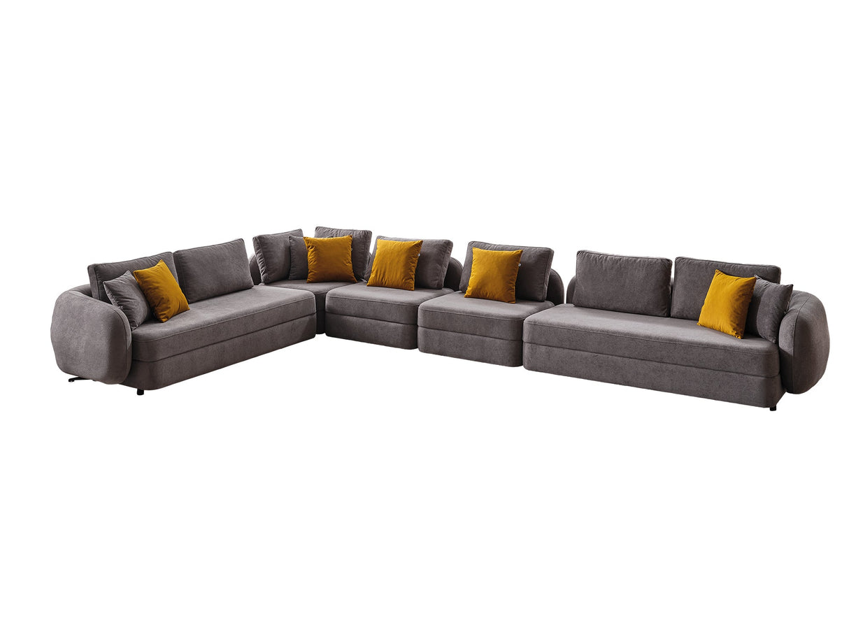 Toscana Gray Modular Sectional from Furnia - Luna Furniture