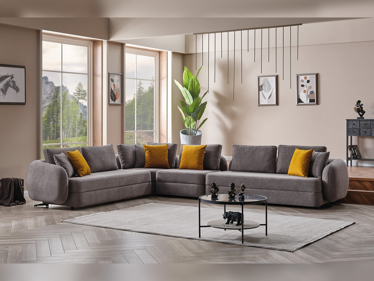 Toscana Gray Modular Sectional from Furnia - Luna Furniture