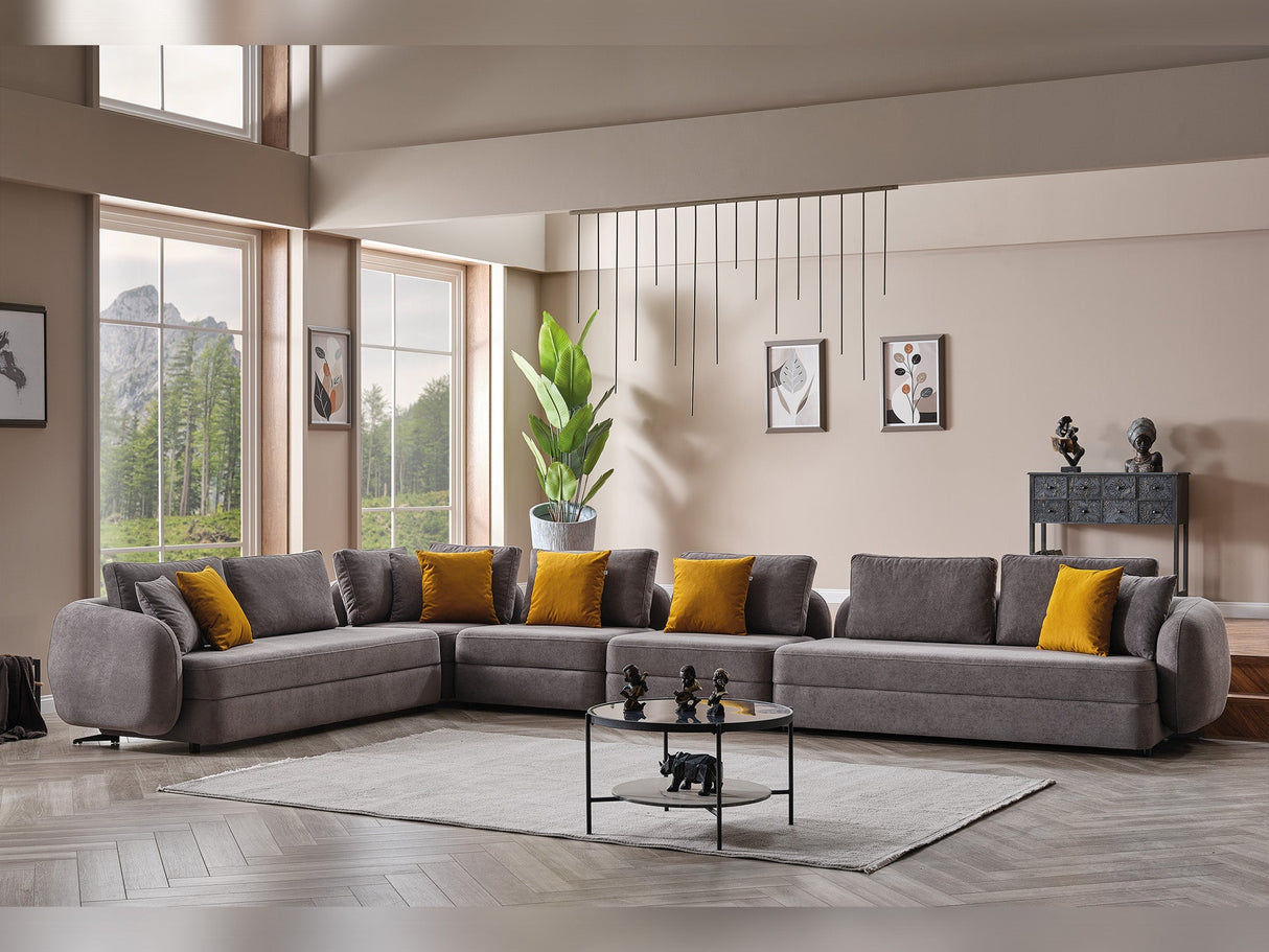 Toscana Gray Modular Sectional from Furnia - Luna Furniture
