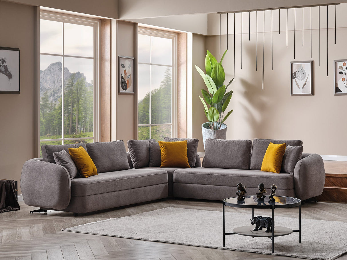 Toscana Gray Modular Sectional from Furnia - Luna Furniture
