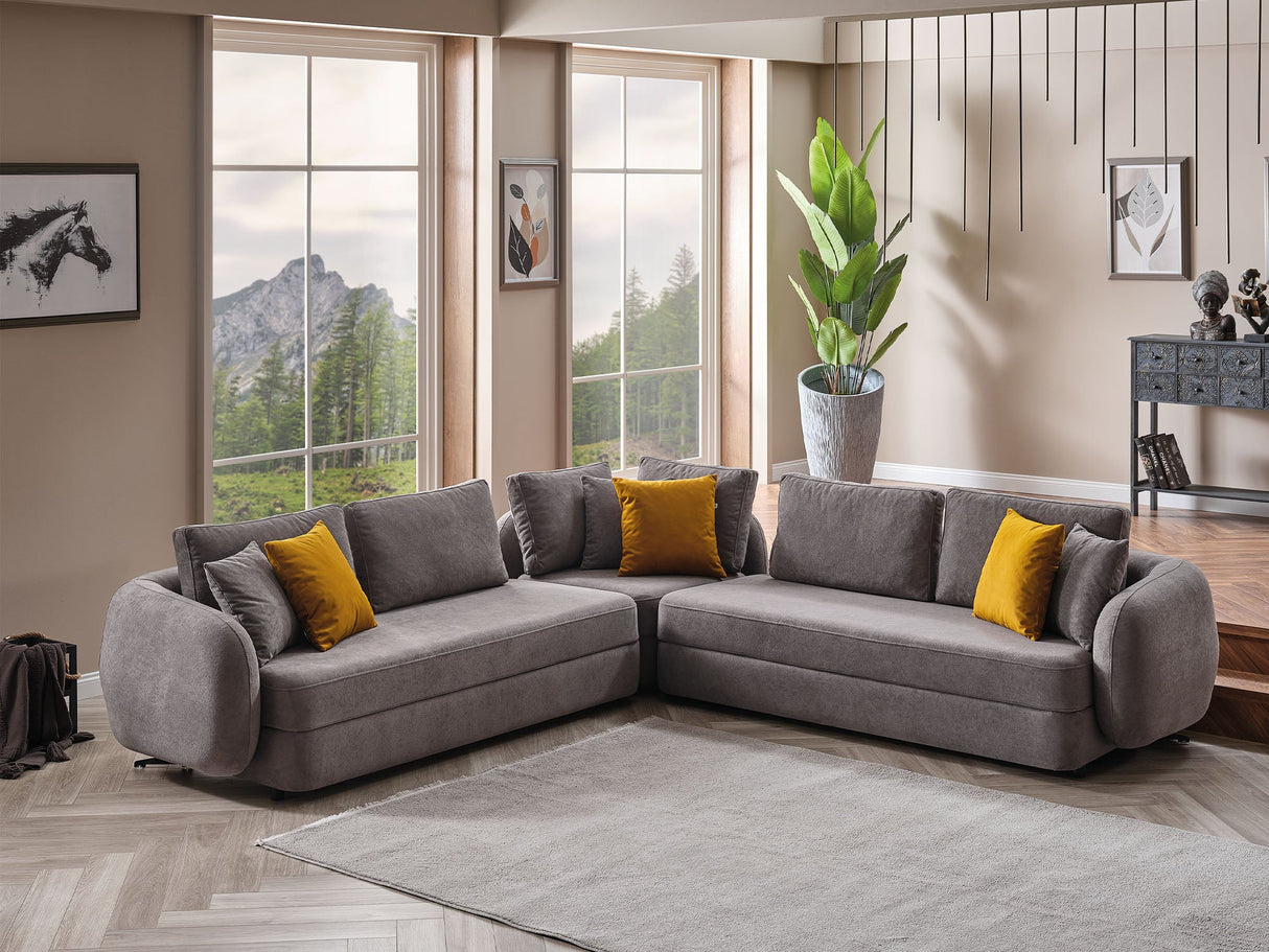 Toscana Gray Modular Sectional from Furnia - Luna Furniture