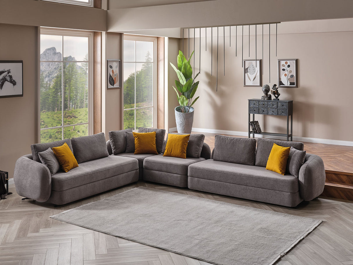 Toscana Gray Modular Sectional from Furnia - Luna Furniture