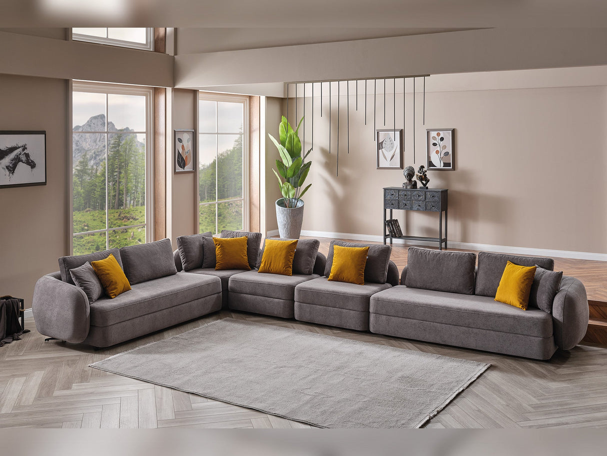Toscana Gray Modular Sectional from Furnia - Luna Furniture