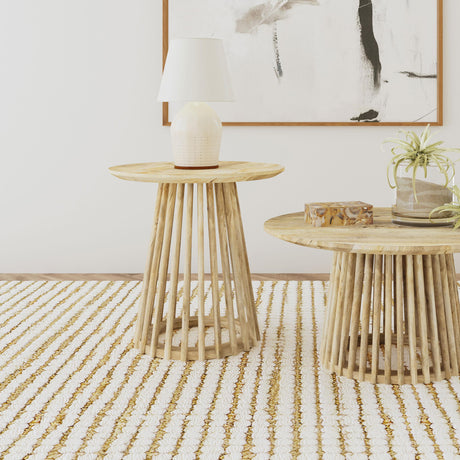 Touhy Natural Mango Round Solid Wood End Table from Coaster - Luna Furniture