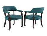 Tournament Arm Chair w/Casters, Teal, Set of 2 from Steve Silver - Luna Furniture
