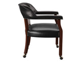 Tournament Arm Chair w/Casters, Black from Steve Silver - Luna Furniture