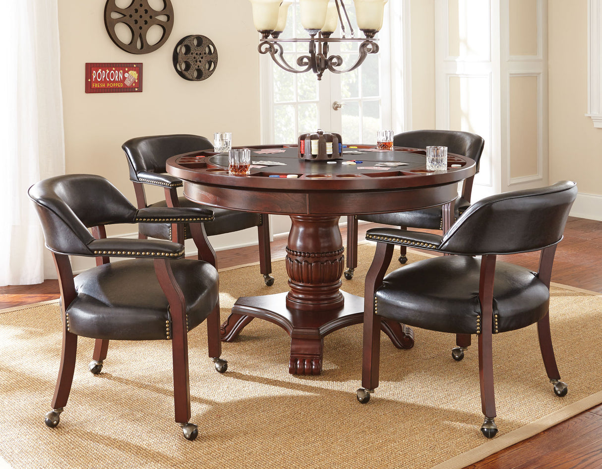 Tournament Arm Chair w/Casters, Black from Steve Silver - Luna Furniture