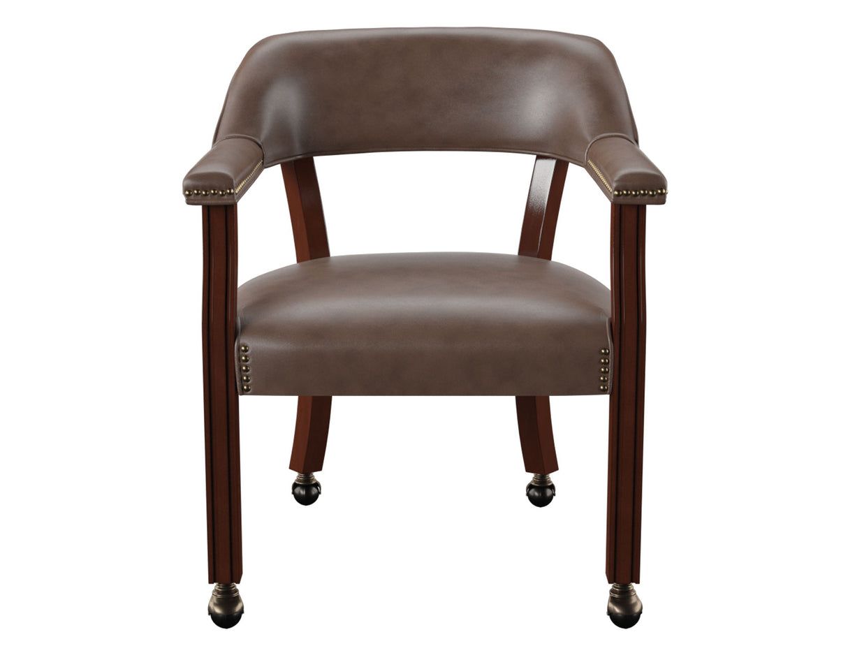 Tournament Arm Chair w/Casters – Brown from Steve Silver - Luna Furniture