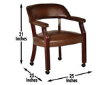 Tournament Arm Chair w/Casters – Brown from Steve Silver - Luna Furniture