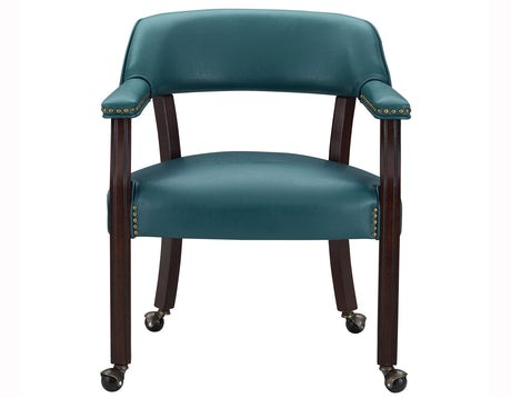 Tournament Arm Chair w/Casters, Teal from Steve Silver - Luna Furniture