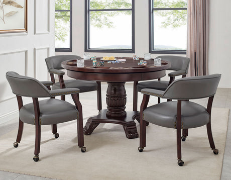 Tournament Game Table and Chairs, 6-Piece, Gray(Table & 4 Chairs) from Steve Silver - Luna Furniture