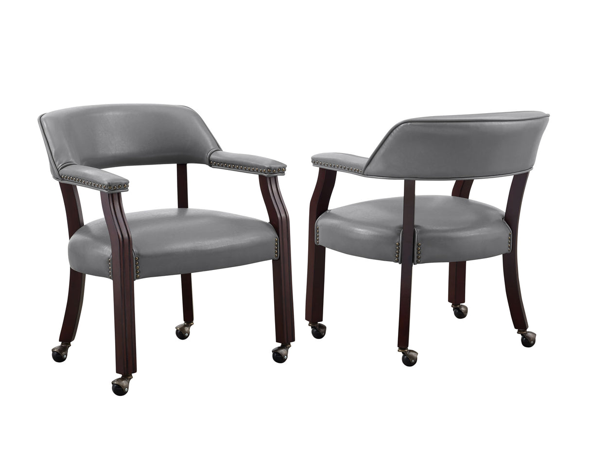 Tournament Arm Chair w/Casters, Gray, Set of 2 from Steve Silver - Luna Furniture