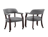Tournament Arm Chair w/Casters, Gray, Set of 2 from Steve Silver - Luna Furniture