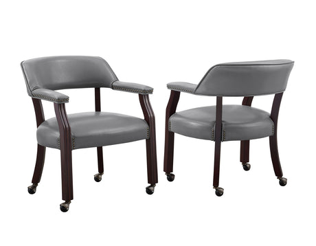 Tournament Arm Chair w/Casters, Gray, Set of 2 from Steve Silver - Luna Furniture