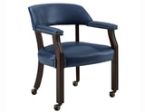 Tournament Arm Chair w/Casters, Navy, Set of 2 from Steve Silver - Luna Furniture