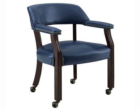 Tournament Arm Chair w/Casters, Navy, Set of 2 from Steve Silver - Luna Furniture