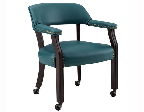 Tournament Arm Chair w/Casters, Teal, Set of 2 from Steve Silver - Luna Furniture