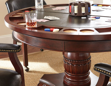 Tournament Game Table and Chairs, 6-Piece, Black(Table & 4 Side Chairs) from Steve Silver - Luna Furniture