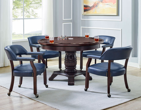 Tournament Arm Chair w/Casters, Navy, Set of 2 from Steve Silver - Luna Furniture