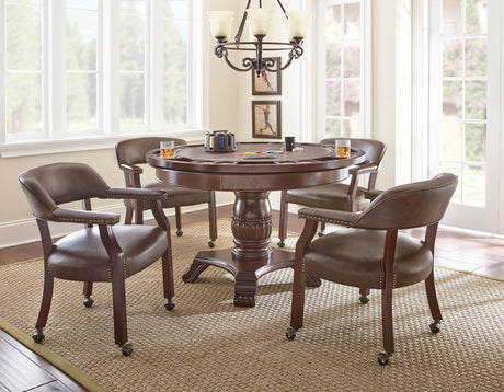 Tournament Arm Chair w/Casters – Brown, Set of 2 from Steve Silver - Luna Furniture