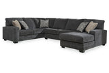 Tracling Slate 3-Piece Sectional with Ottoman from Ashley Furniture - Luna Furniture