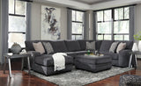 Tracling Slate 3-Piece Sectional with Ottoman from Ashley Furniture - Luna Furniture