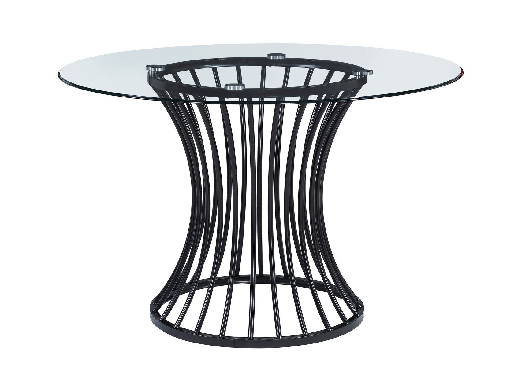 Tracy Black Round Glass Top Dining Table from Crown Mark - Luna Furniture