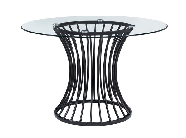 Tracy Black Round Glass Top Dining Table