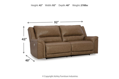 Trasimeno Caramel Power Reclining Living Room Set from Ashley - Luna Furniture