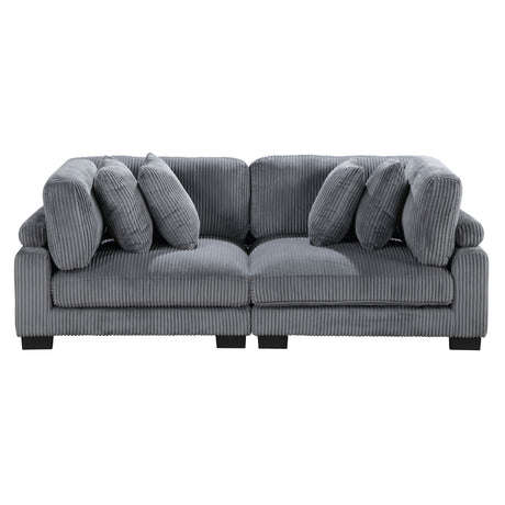 Traverse Gray Corduroy 2-Piece Loveseat from Homelegance - Luna Furniture