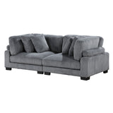 Traverse Gray Corduroy 2-Piece Loveseat from Homelegance - Luna Furniture