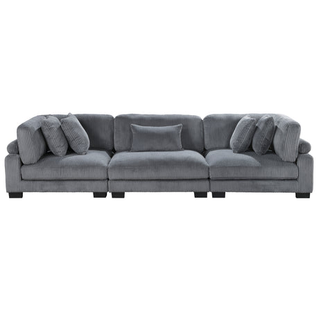 Traverse Gray Corduroy 3-Piece Sofa from Homelegance - Luna Furniture