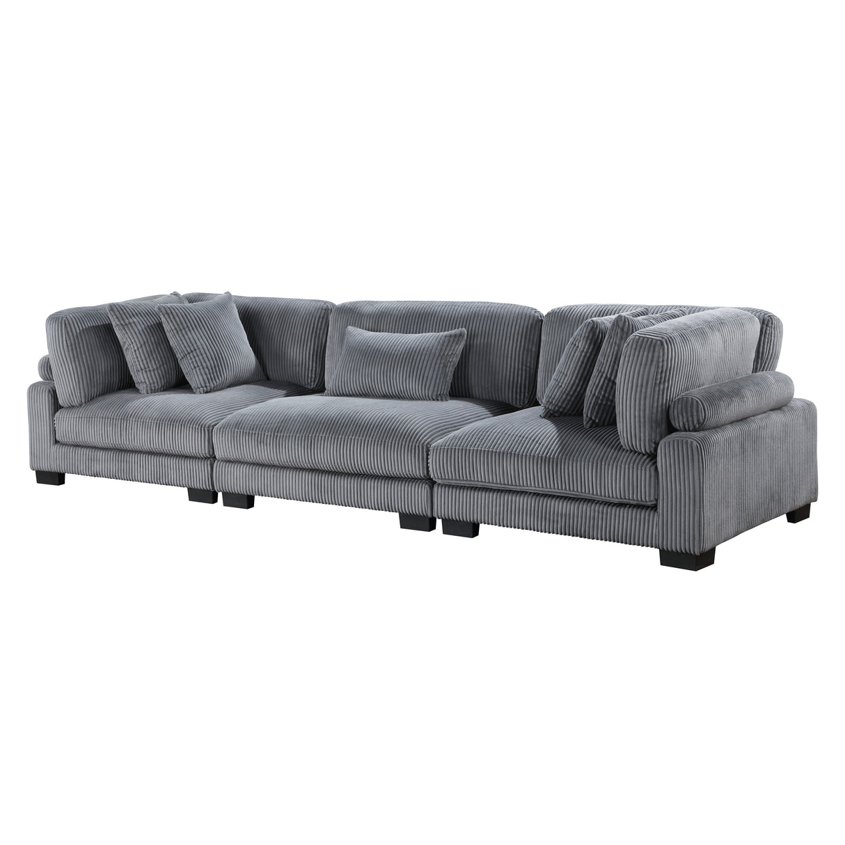 Traverse Gray Corduroy 3-Piece Sofa from Homelegance - Luna Furniture