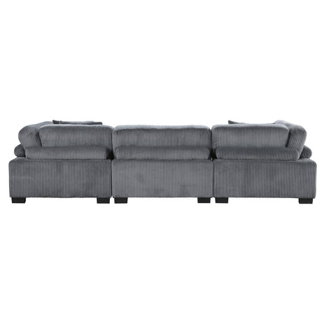 Traverse Gray Corduroy 3-Piece Sofa from Homelegance - Luna Furniture