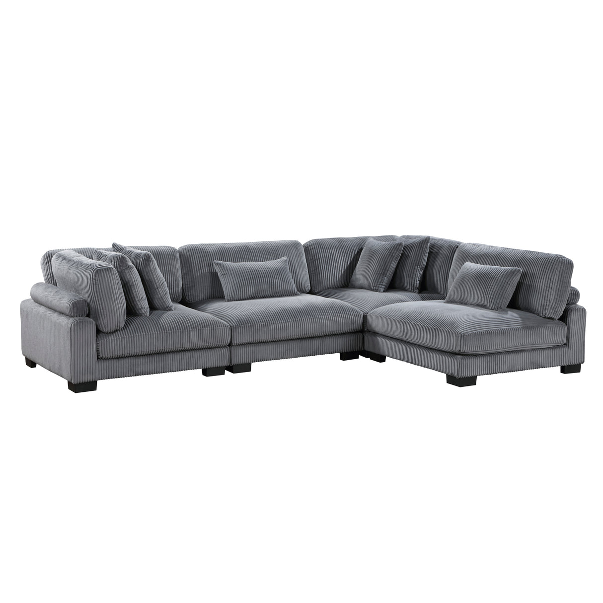 Traverse Gray Corduroy 4-Piece Modular Sectional from Homelegance - Luna Furniture