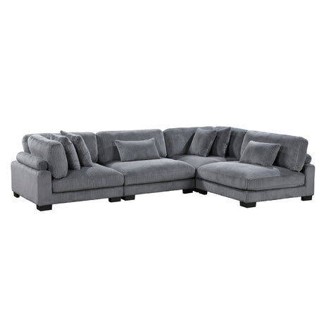 Traverse Gray Corduroy 4-Piece Modular Sectional from Homelegance - Luna Furniture