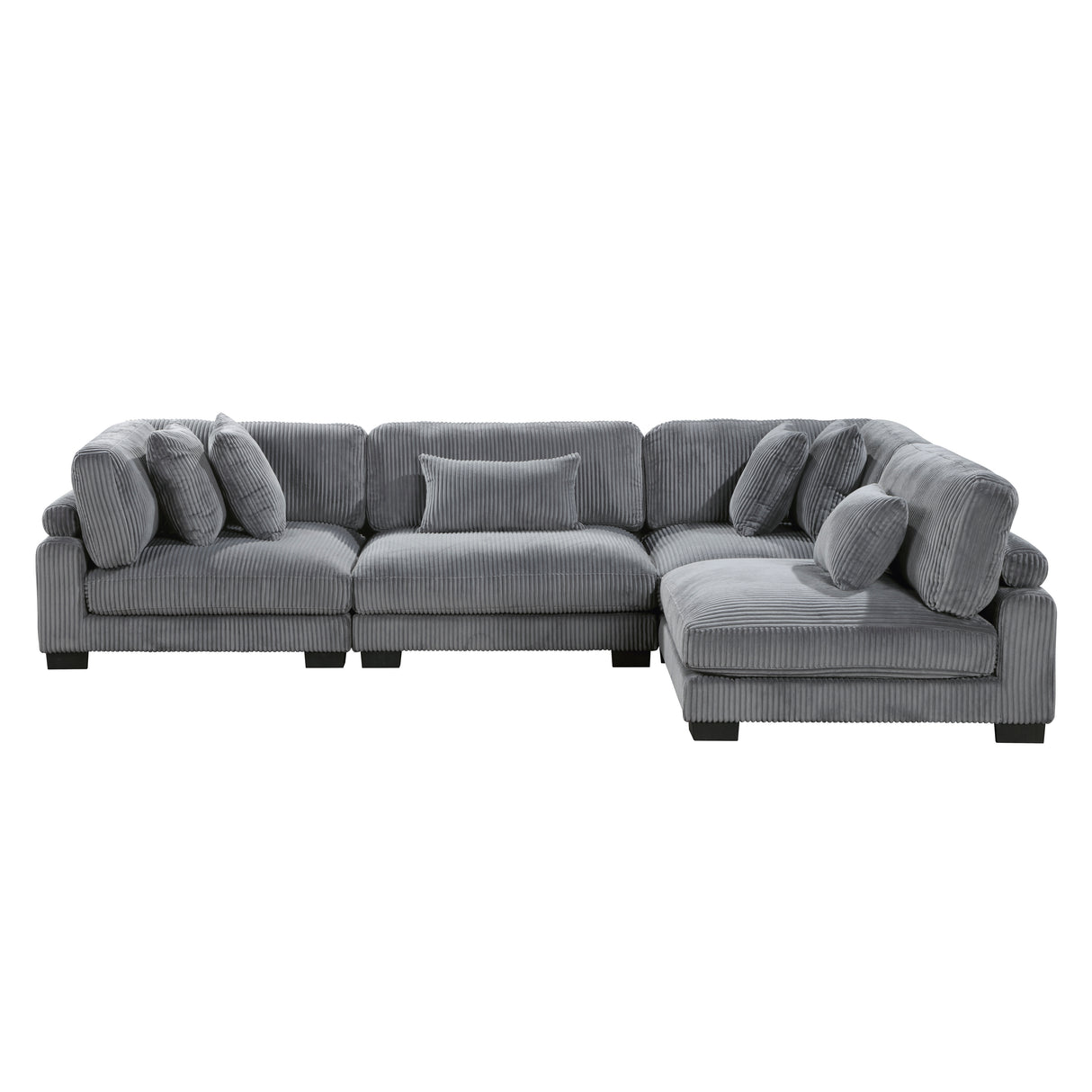 Traverse Gray Corduroy 4-Piece Modular Sectional from Homelegance - Luna Furniture