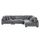 Traverse Gray Corduroy 4-Piece Modular Sectional from Homelegance - Luna Furniture