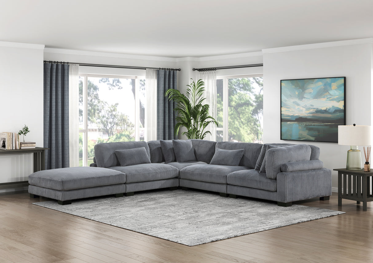 Traverse Gray Corduroy 4-Piece Modular Sectional from Homelegance - Luna Furniture
