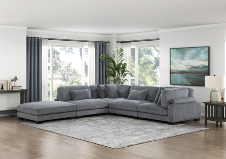 Traverse Gray Corduroy 4-Piece Modular Sectional from Homelegance - Luna Furniture