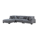 Traverse Gray Corduroy 4-Piece Modular Sectional with Ottoman from Homelegance - Luna Furniture