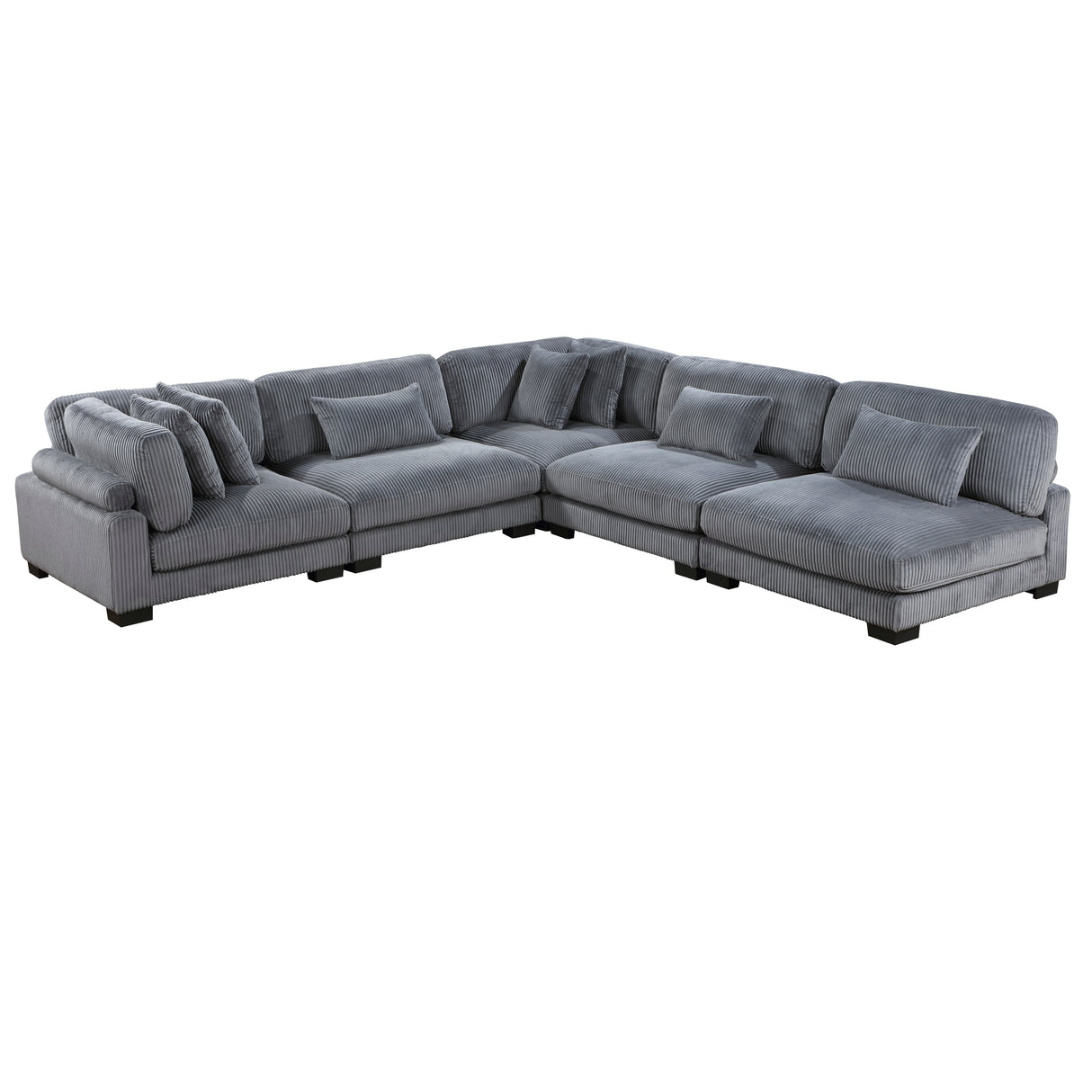 Traverse Gray Corduroy 5-Piece Modular Sectional from Homelegance - Luna Furniture