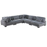 Traverse Gray Corduroy 5-Piece Modular Sectional from Homelegance - Luna Furniture
