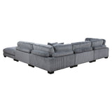 Traverse Gray Corduroy 5-Piece Modular Sectional with Ottoman from Homelegance - Luna Furniture