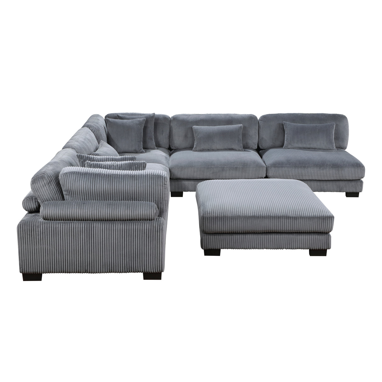 Traverse Gray Corduroy 6-Piece Modular Sectional with Ottoman from Homelegance - Luna Furniture