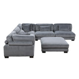 Traverse Gray Corduroy 6-Piece Modular Sectional with Ottoman from Homelegance - Luna Furniture