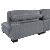 Traverse Gray Corduroy 6-Piece Modular Sectional with Ottoman from Homelegance - Luna Furniture
