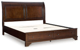 Trellington Brown King Sleigh Storage Bed from Ashley Furniture - Luna Furniture